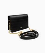 Porto Mini Black Crossbody Bag for Women | Croc-Embossed Vegan Leather
